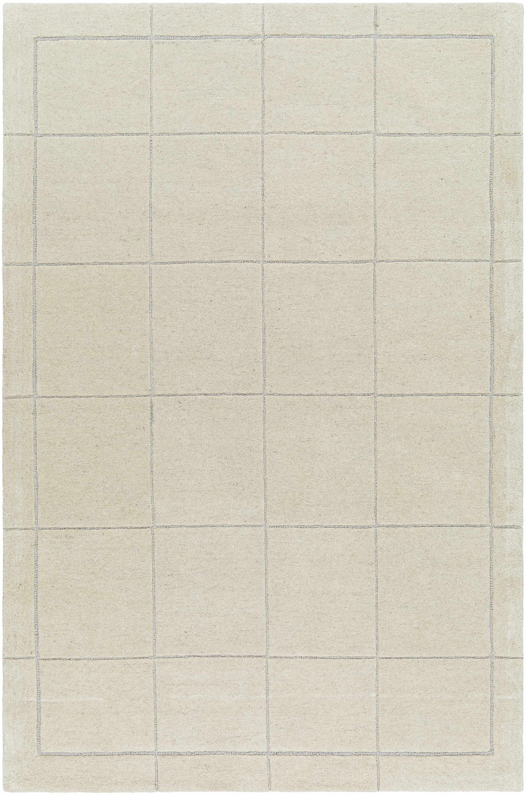 Siarl Cream Checkered Area Rug - Ornate Home