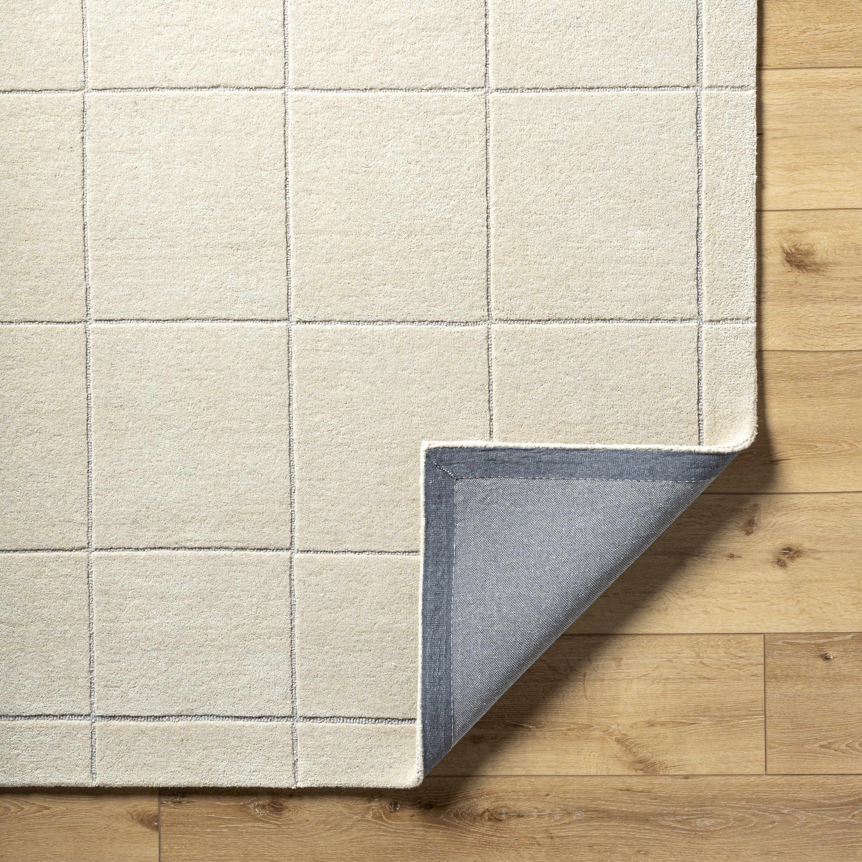 Siarl Cream Checkered Area Rug - Ornate Home