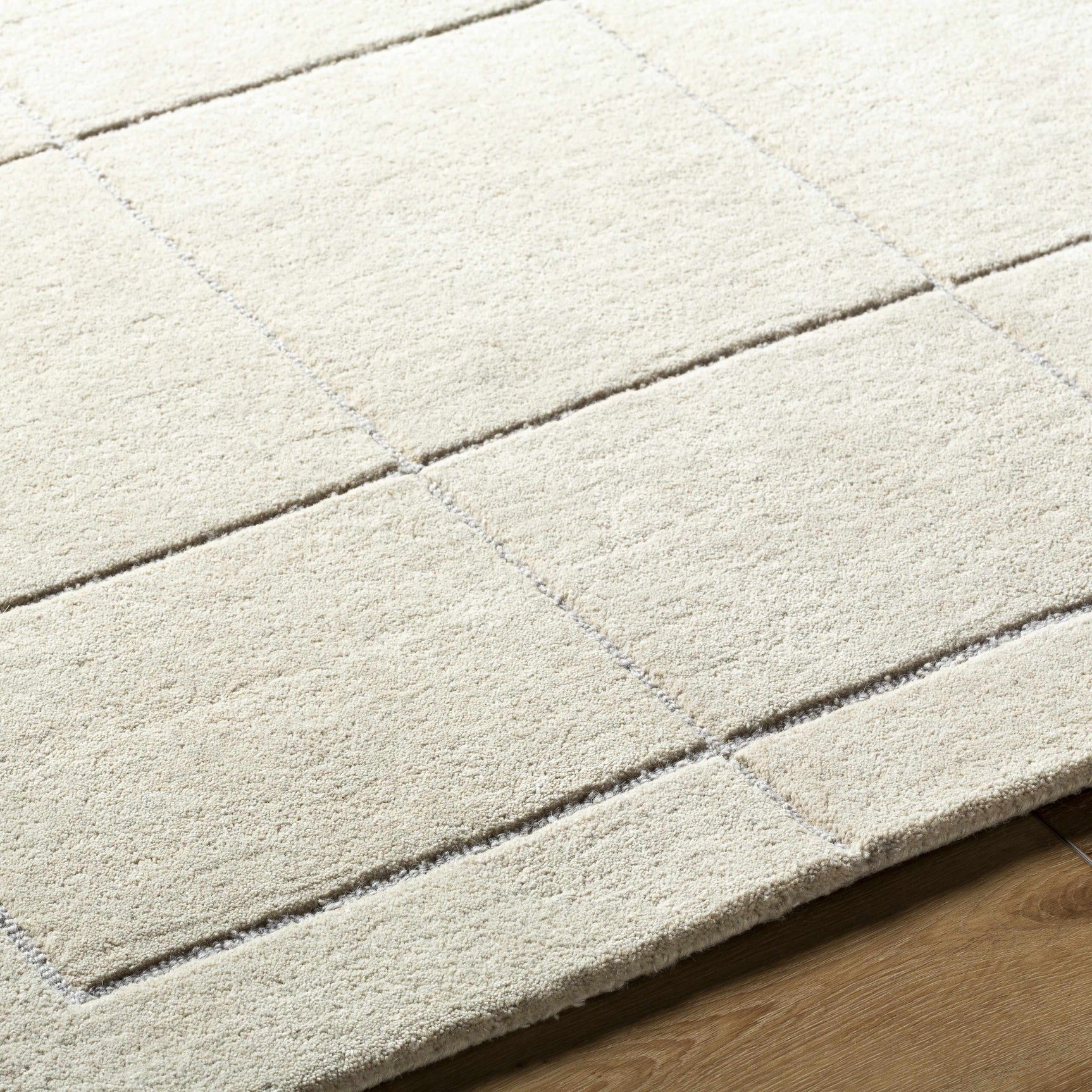 Siarl Cream Checkered Area Rug - Ornate Home