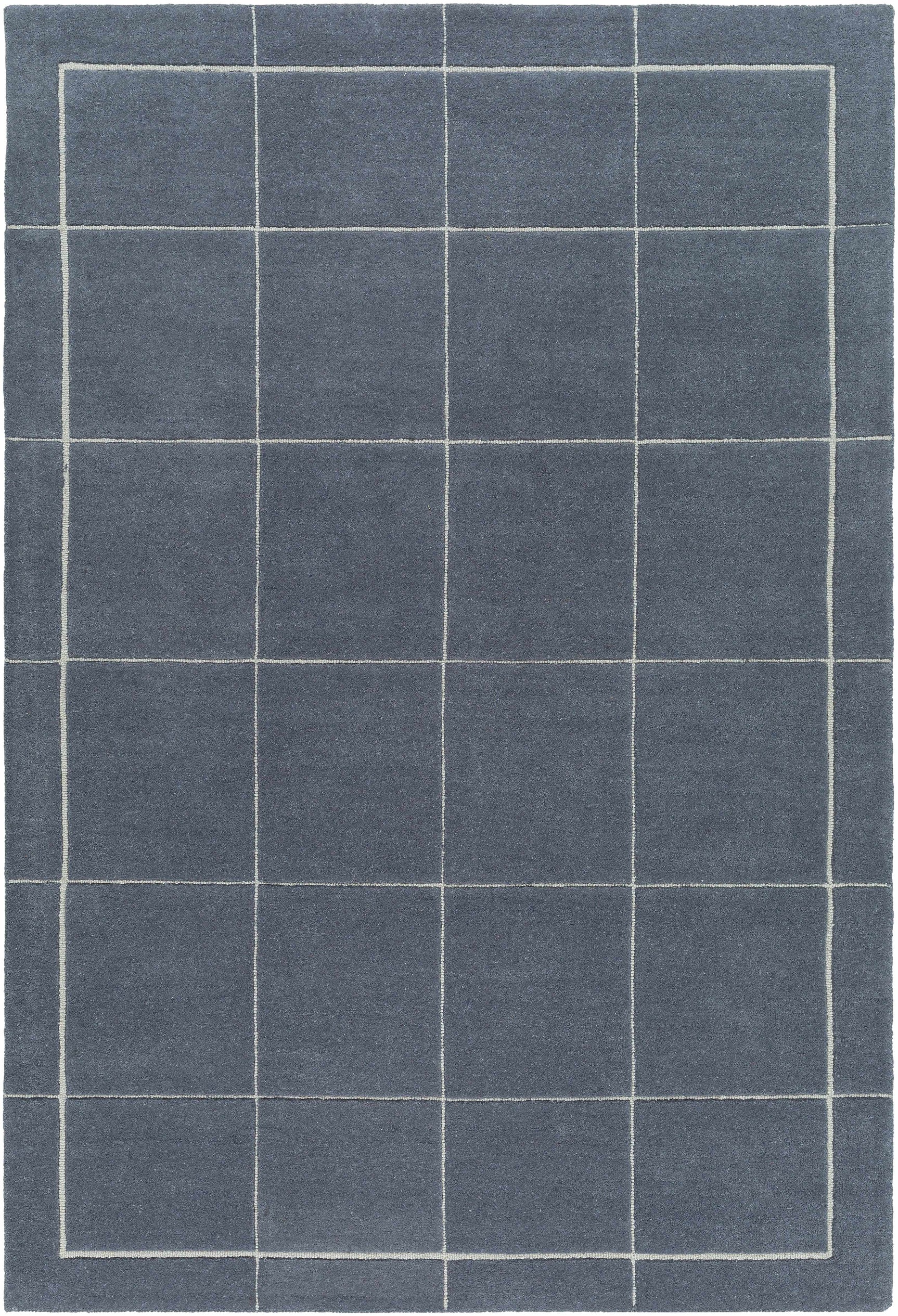 Siarl Dark Gray Checkered Area Rug - Ornate Home