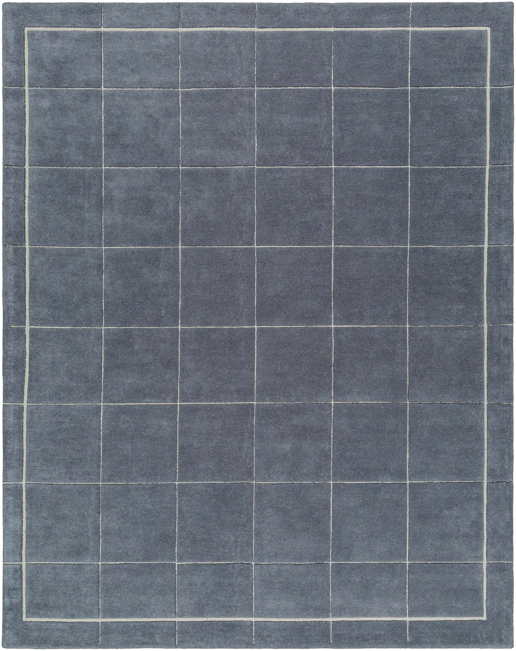 Siarl Dark Gray Checkered Area Rug - Ornate Home