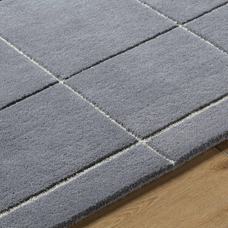 Siarl Dark Gray Checkered Area Rug - Ornate Home