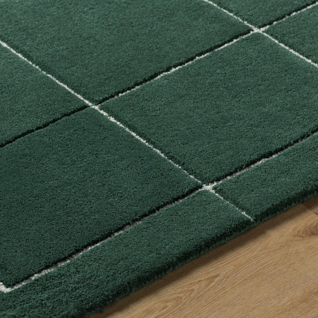 Siarl Green Checkered Area Rug - Ornate Home