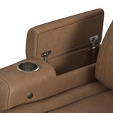 Side Kick Simba Saddle Loveseat with Console, Cupholders and White LED Light - Ornate Home