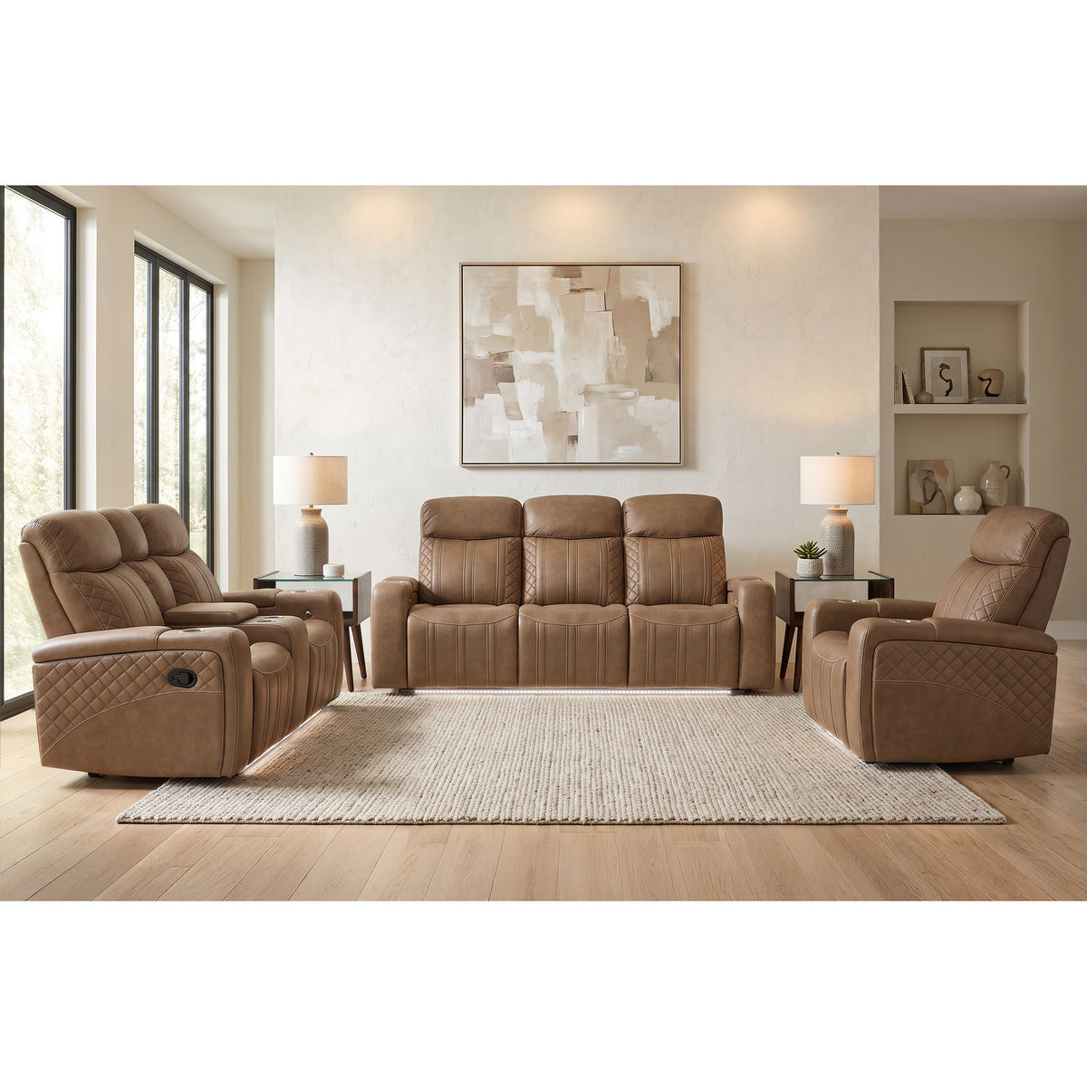 Side Kick Simba Saddle Recliner with Cupholders and White LED Light - Ornate Home