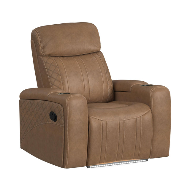Side Kick Simba Saddle Recliner with Cupholders and White LED Light - Ornate Home