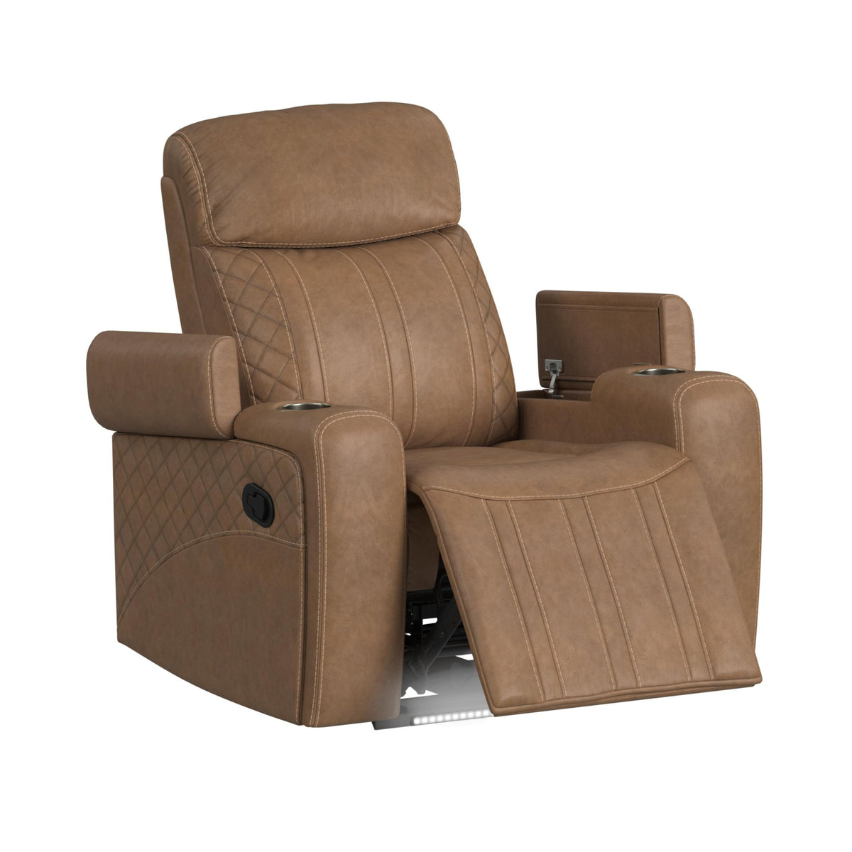 Side Kick Simba Saddle Recliner with Cupholders and White LED Light - Ornate Home