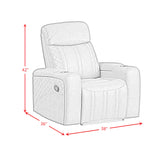 Side Kick Simba Saddle Recliner with Cupholders and White LED Light - Ornate Home