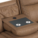 Side Kick Simba Saddle Sofa with DDT, Wireless Charger, Cupholders and White LED Light - Ornate Home