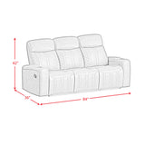 Side Kick Simba Saddle Sofa with DDT, Wireless Charger, Cupholders and White LED Light - Ornate Home