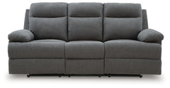 Side-Swipe Charcoal REC Sofa w/Drop Down Table - Ornate Home