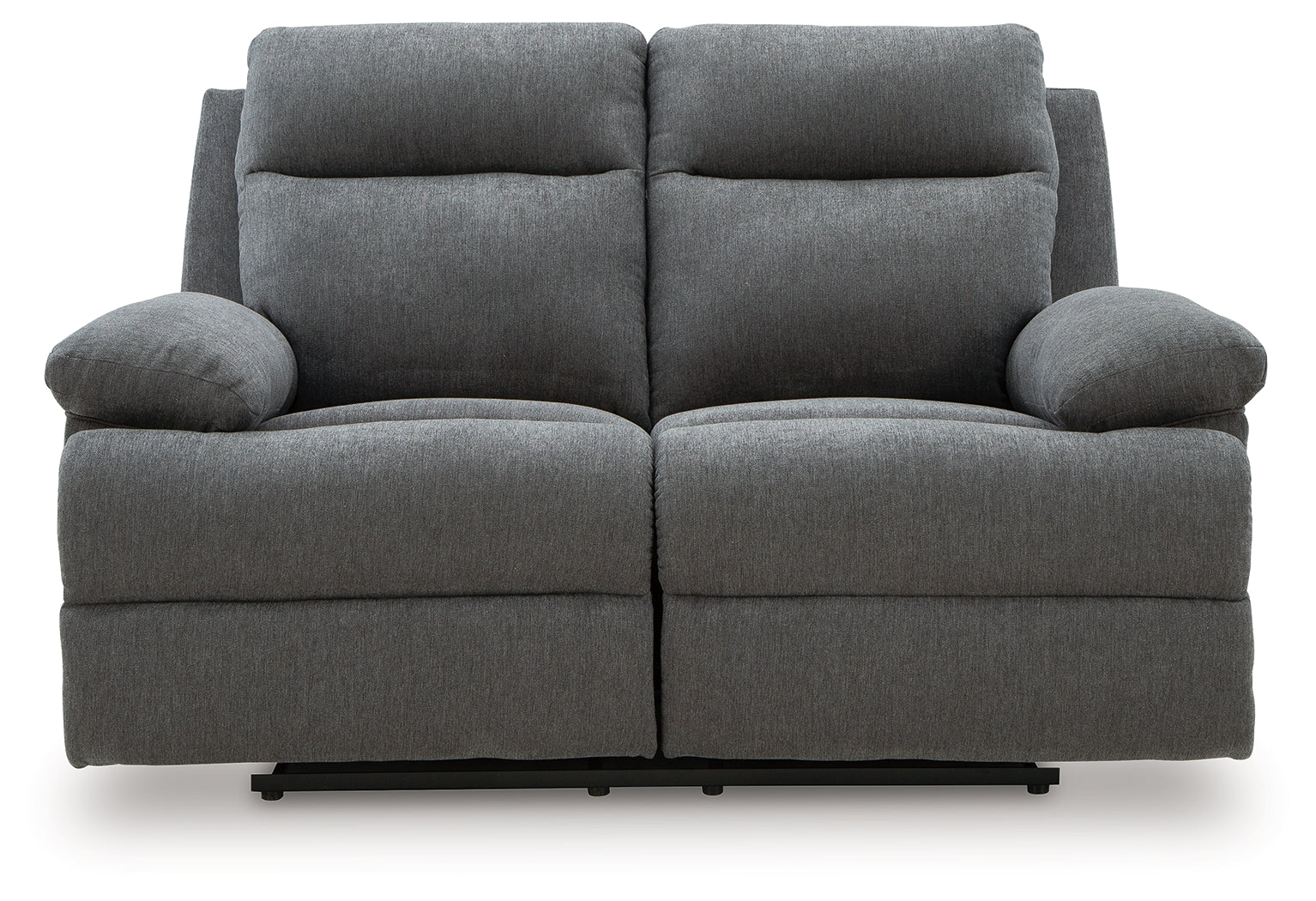 Side-Swipe Charcoal Reclining Loveseat (Online Special Price) - Ornate Home