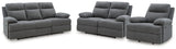 Side-Swipe Charcoal Reclining Sofa, Loveseat and Recliner - Ornate Home