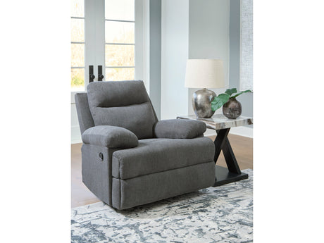 Side-Swipe Charcoal Rocker Recliner - Ornate Home