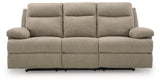 Side-Swipe Mocha REC Sofa w/Drop Down Table (Online Special Price) - Ornate Home