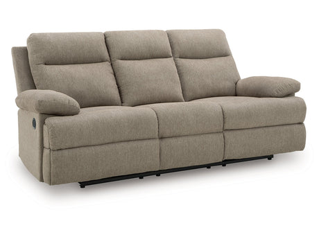 Side-Swipe Mocha REC Sofa w/Drop Down Table - Ornate Home