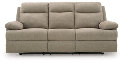 Side-Swipe Mocha REC Sofa w/Drop Down Table - Ornate Home