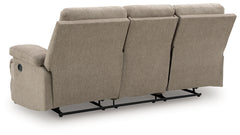Side-Swipe Mocha REC Sofa w/Drop Down Table - Ornate Home
