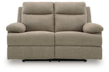 Side-Swipe Mocha Reclining Loveseat (Online Special Price) - Ornate Home