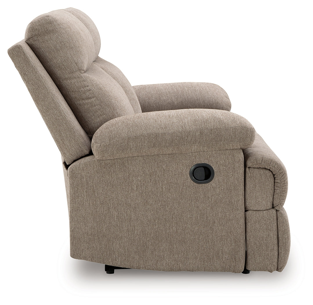 Side-Swipe Mocha Reclining Loveseat (Online Special Price) - Ornate Home