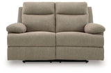 Side-Swipe Mocha Reclining Loveseat - Ornate Home