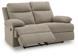 Side-Swipe Mocha Reclining Sofa and Loveseat (Online Special Price) - Ornate Home