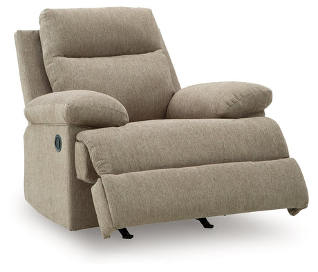 Side-Swipe Mocha Rocker Recliner - Ornate Home