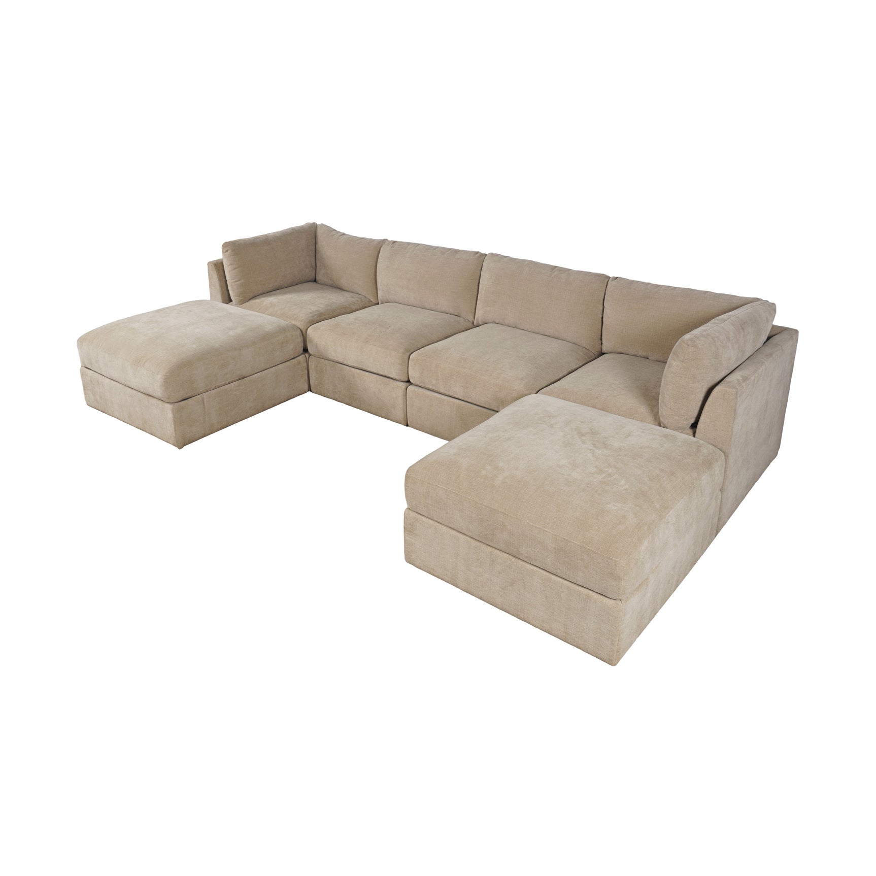 Sidney Sandstone Ottoman w/ Performance Fabric - Ornate Home