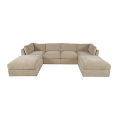 Sidney Sandstone Ottoman w/ Performance Fabric - Ornate Home