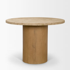 Siena Brown 42" Round Pedestal Dining Table - Ornate Home