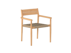Siena Teak Taupe Beige Outdoor Woven Stacking Armchair (Set of 4) - Ornate Home