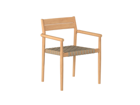 Siena Teak Taupe Beige Outdoor Woven Stacking Armchair (Set of 4) - Ornate Home