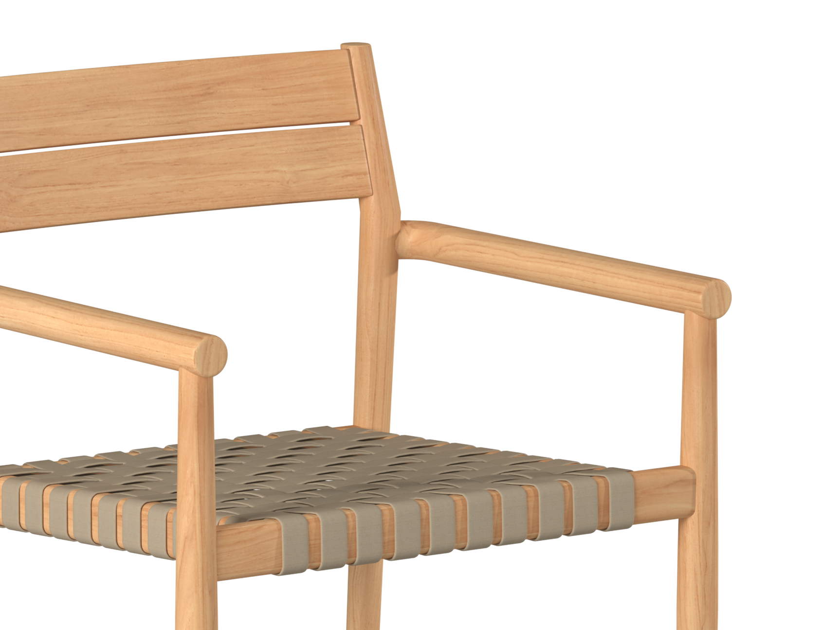 Siena Teak Taupe Beige Outdoor Woven Stacking Armchair (Set of 4) - Ornate Home