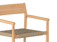 Siena Teak Taupe Beige Outdoor Woven Stacking Armchair (Set of 4) - Ornate Home