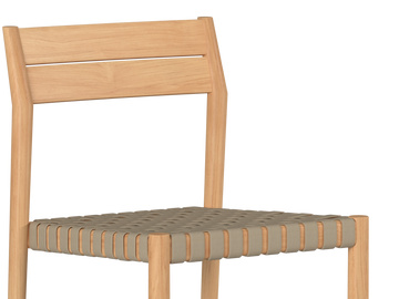 Siena Teak Taupe Beige Outdoor Woven Stacking Chair (Set of 2) - Ornate Home