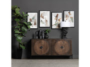 Sienna Brown/Black Four-Door Sideboard - Ornate Home
