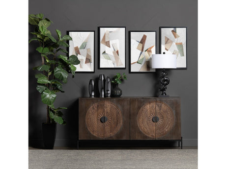 Sienna Brown/Black Four-Door Sideboard - Ornate Home