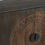 Sienna Brown/Black Four-Door Sideboard - Ornate Home