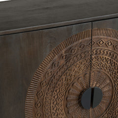 Sienna Brown/Black Four-Door Sideboard - Ornate Home