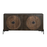 Sienna Brown/Black Four-Door Sideboard - Ornate Home