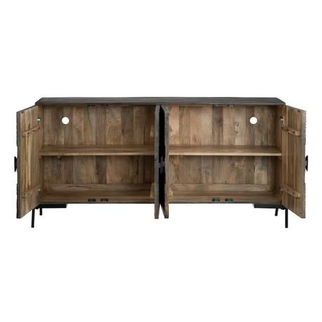 Sienna Brown/Black Four-Door Sideboard - Ornate Home