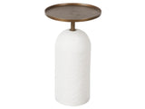 Sienna Cast Aluminum/White Plaster Martini Table - Ornate Home