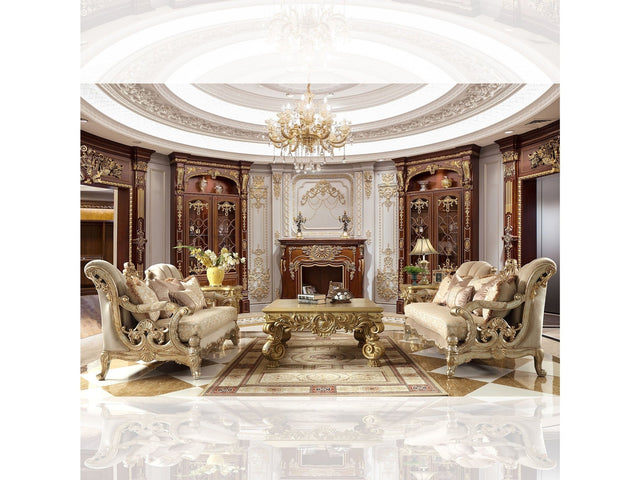 Sienna Champagne 3pc Living Room Set  / HD-2663 - Ornate Home
