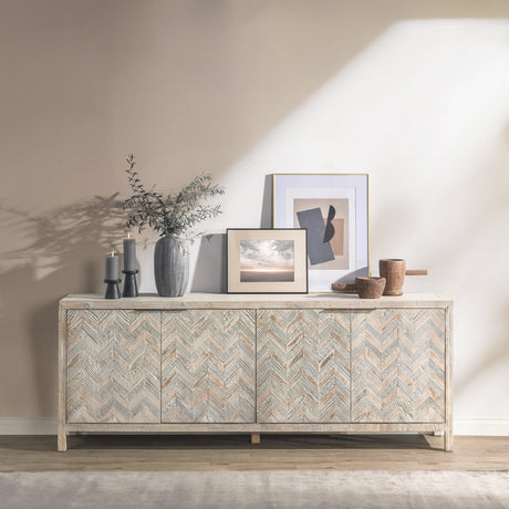 Sienna Gray/Cream Wash Cabinet - Ornate Home