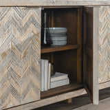 Sienna Gray/Cream Wash Cabinet - Ornate Home