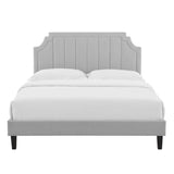 Sienna Light Gray Performance Velvet Full Platform Bed - 81.5x61.5" - Ornate Home