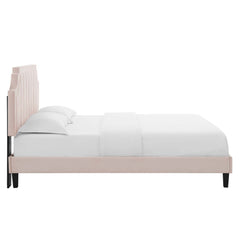 Sienna Pink Performance Velvet Queen Platform Bed - 87x63.5" - Ornate Home