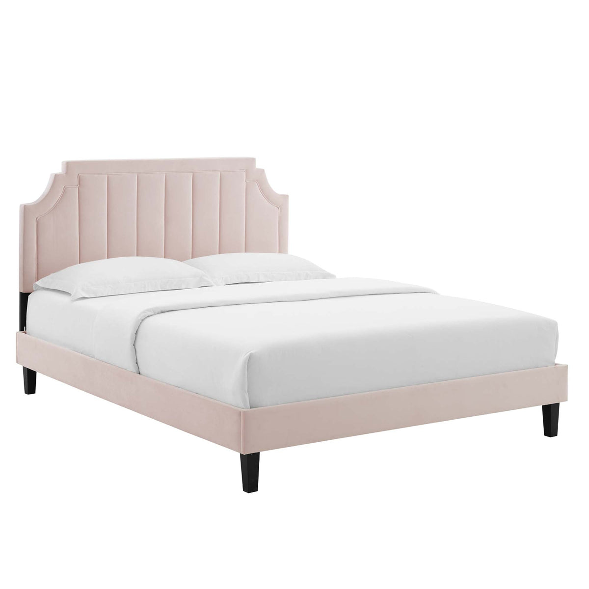 Sienna Pink Performance Velvet Twin Platform Bed - 81.5x41.5" - Ornate Home