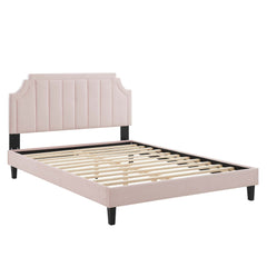 Sienna Pink Performance Velvet Twin Platform Bed - 81.5x41.5" - Ornate Home