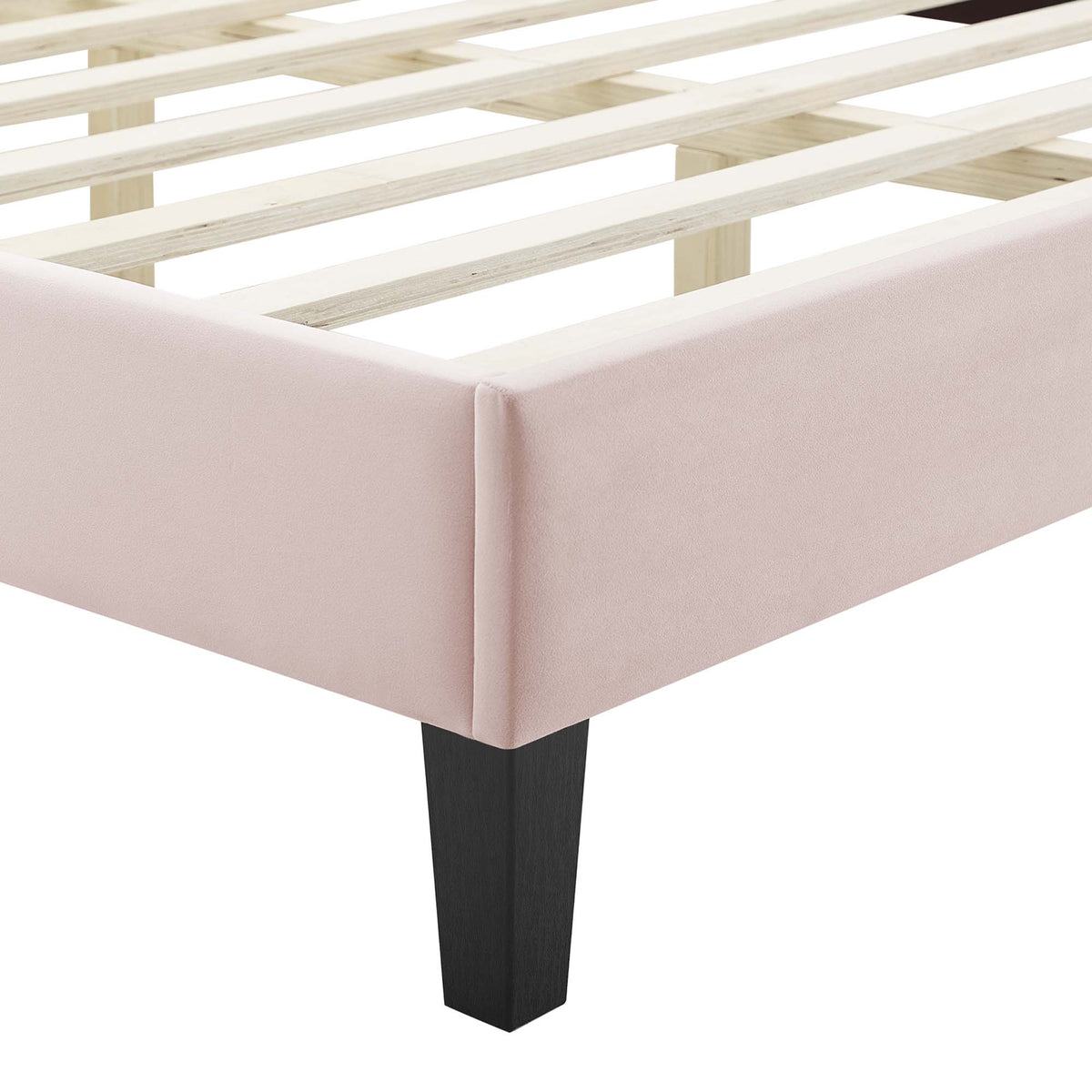 Sienna Pink Performance Velvet Twin Platform Bed - 81.5x41.5" - Ornate Home